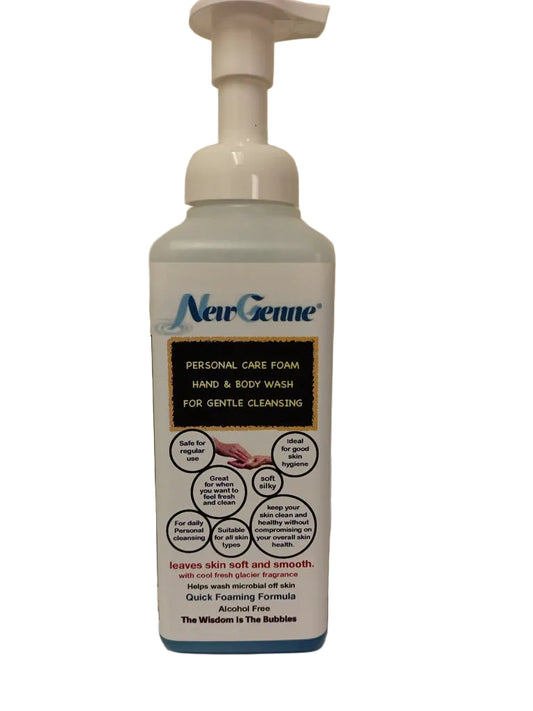 NewGenne Personal Care Foam Hand & Body Wash  500ml - Gentle All-Over Body Cleansing