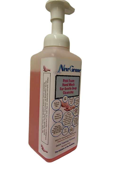 NewGenne Pink Foam Hand Wash - Gentle Deep Cleansing, Alcohol Free
