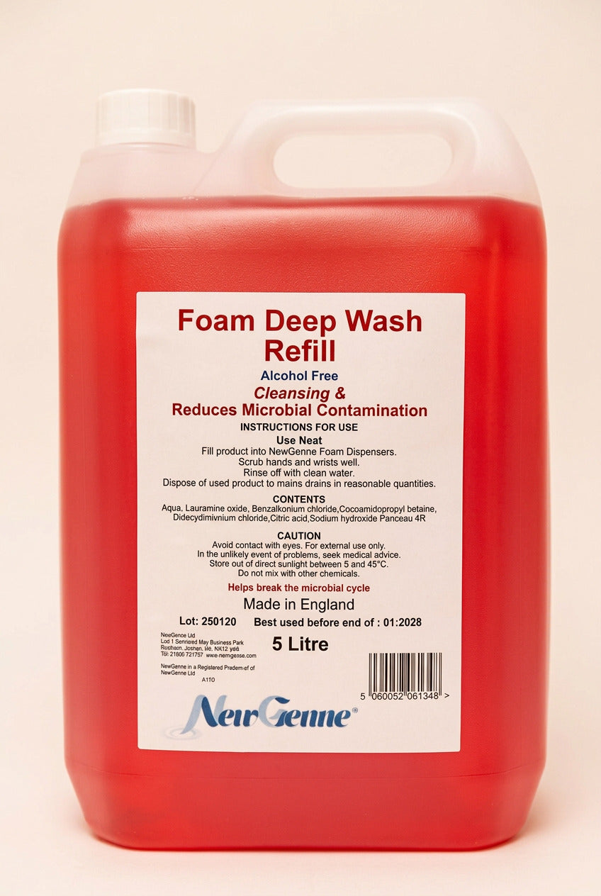 Foam Deep Wash Hand Cleanser Refill 5 Litre - Alcohol - Free Gentle On Sensitive Skin