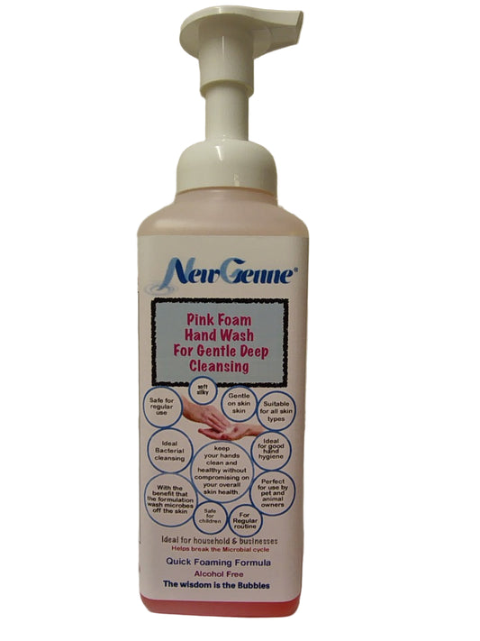 NewGenne Pink Foam Hand Wash - Gentle Deep Cleansing, Alcohol Free