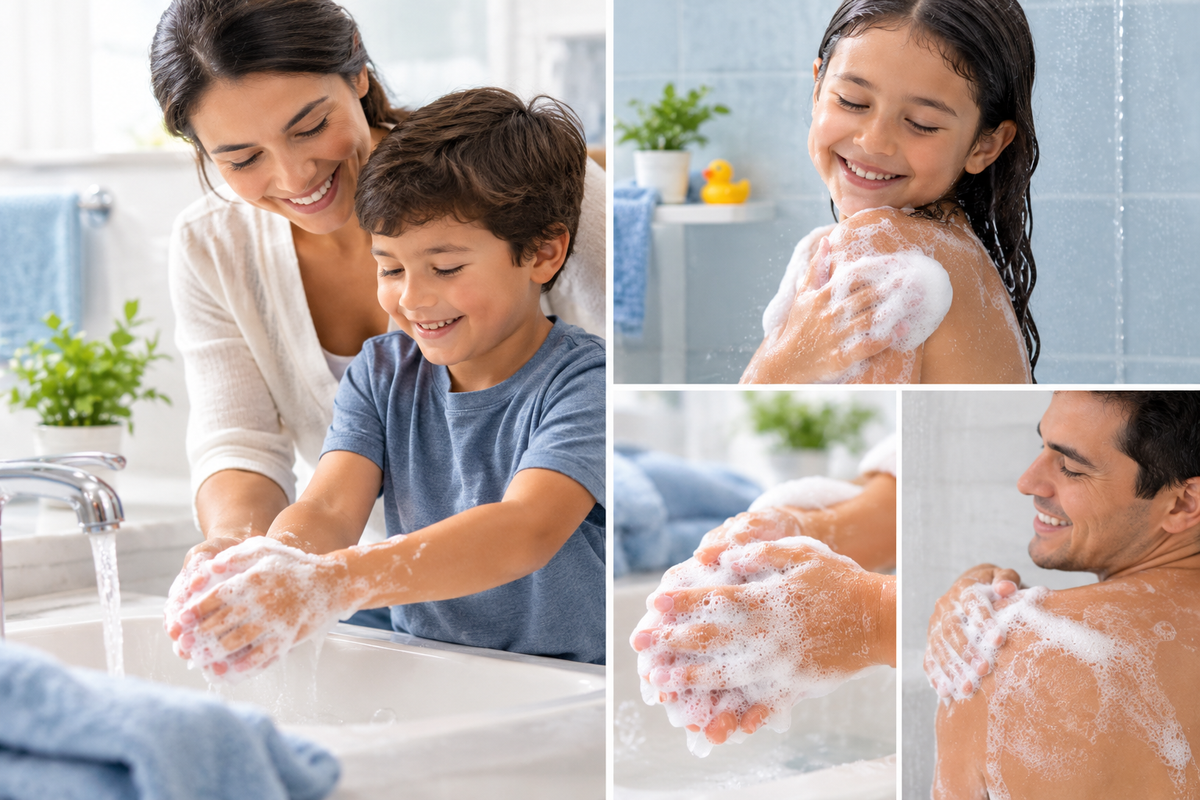 Alcohol - Free Foam Hand & Body Wash Cleanser for Personal Care Gentle On Sensitive Skin